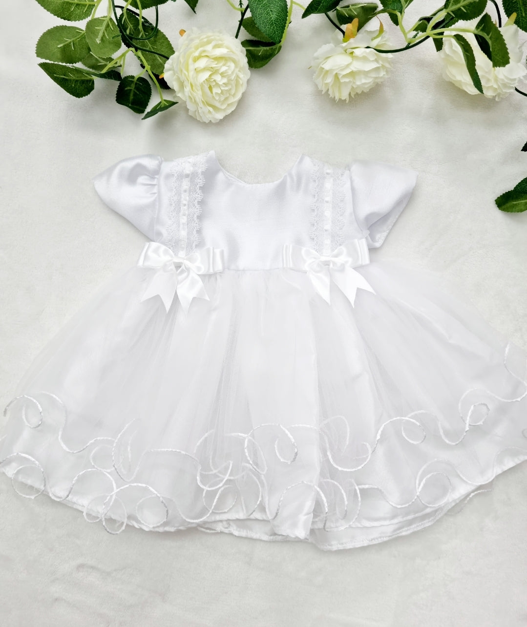 Double Bow Christening Dress