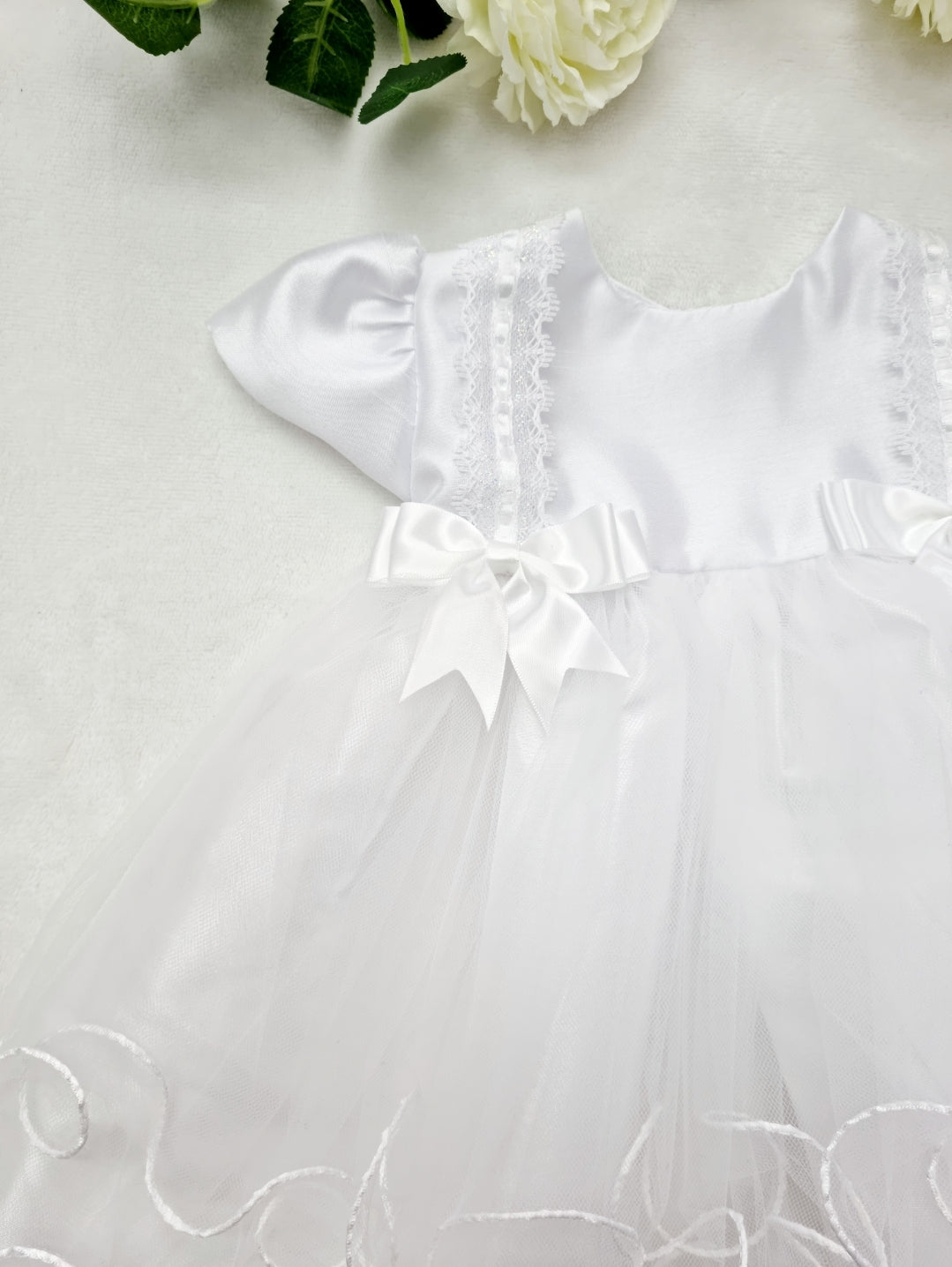 Double Bow Christening Dress