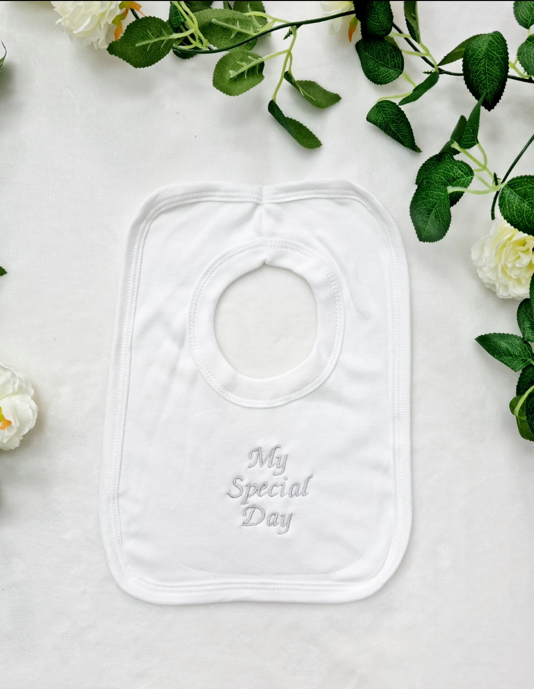 'My Special Day' White Cotton Bib