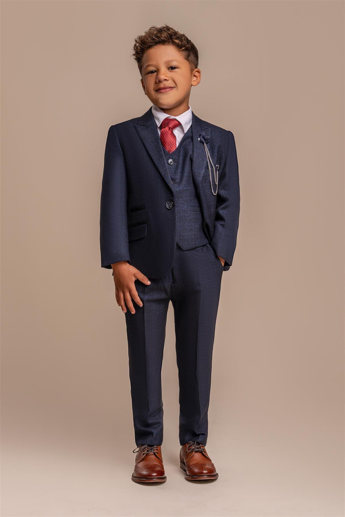 Cavani Caridi Navy Boys Three Piece Suit