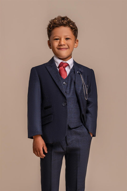 Cavani Caridi Navy Boys Three Piece Suit