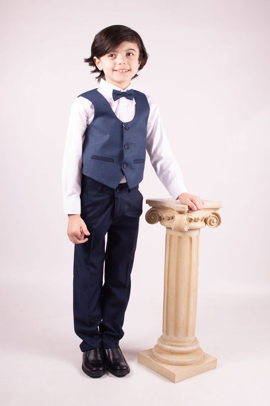 Waistcoat & Trouser 4 Piece Set - Navy